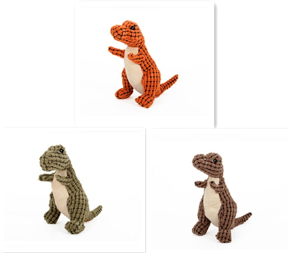 Plush Dinosaur Chew Toy for Large Dogs