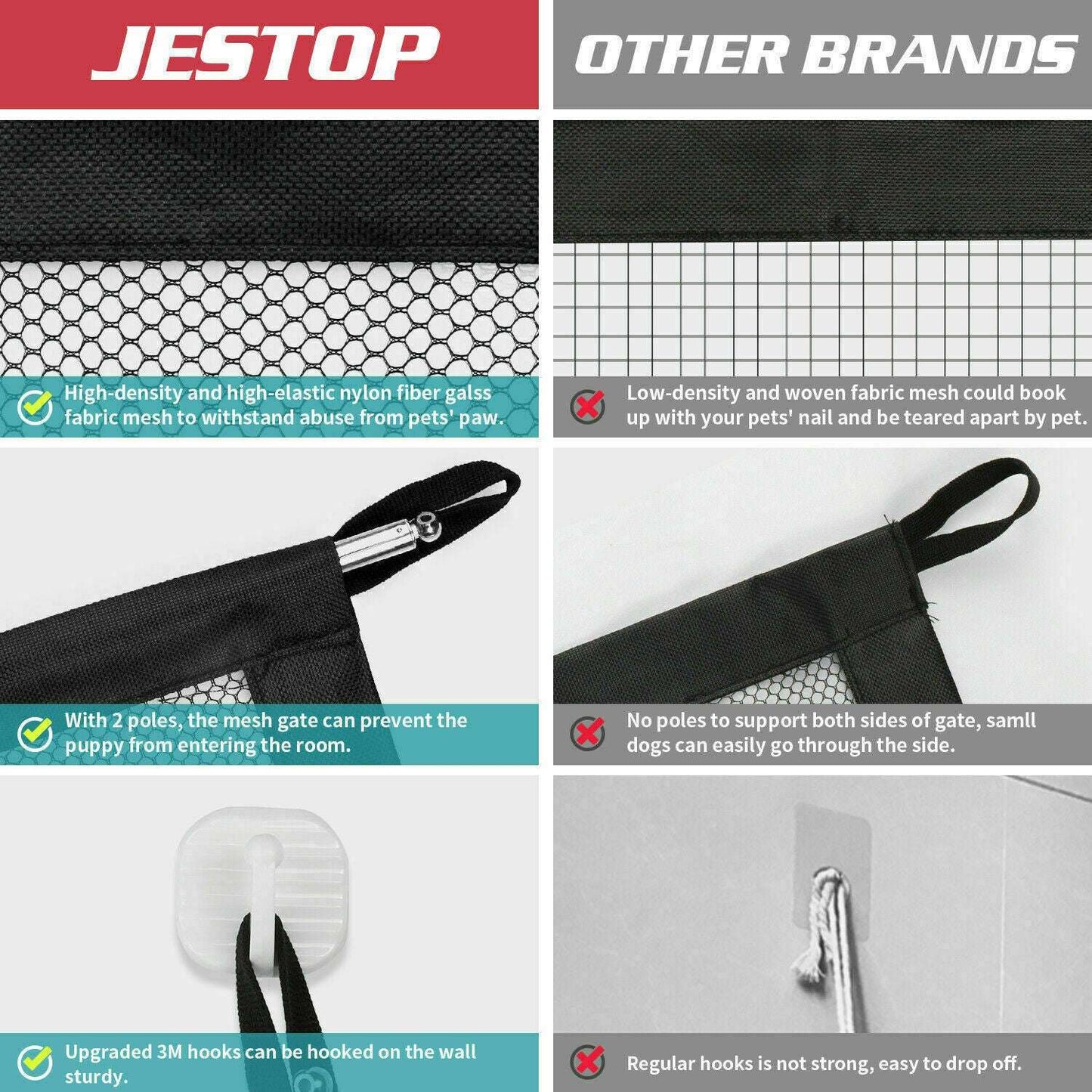 Portable Mesh Pet Safety Gate for Stairs & Doors