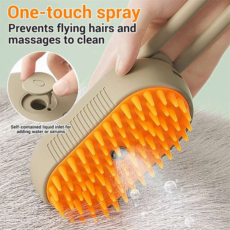 3-in-1 Electric Cat & Dog Steam Brush - Hair Removal