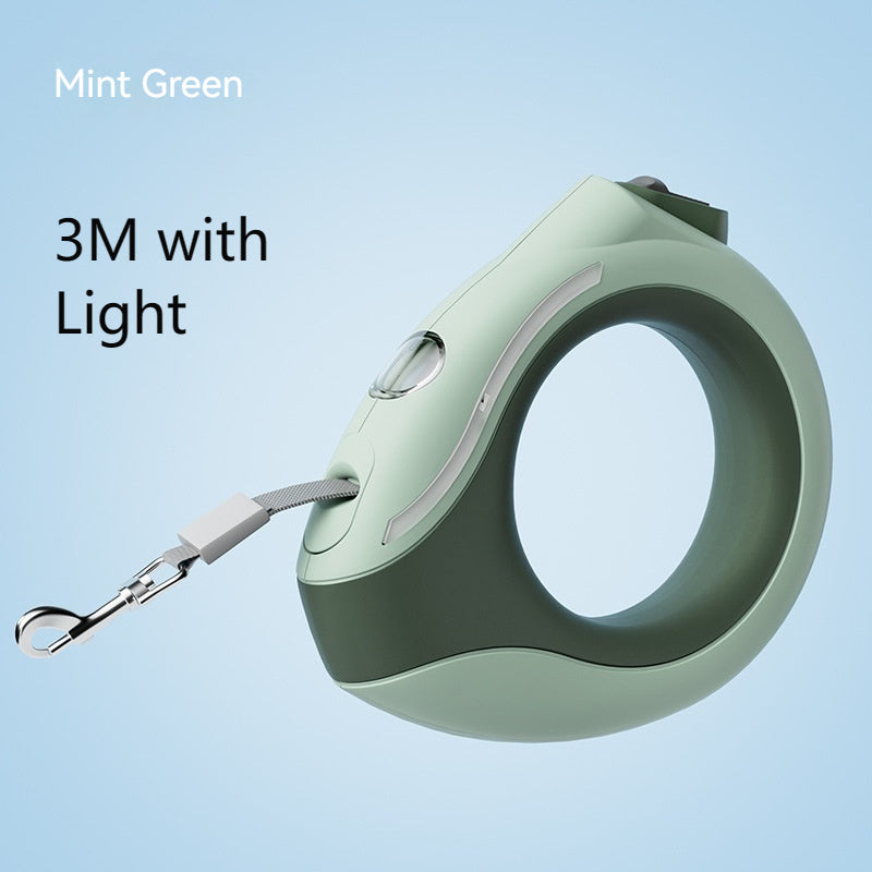 Ring with Light Pet Leash - Automatic Retractable