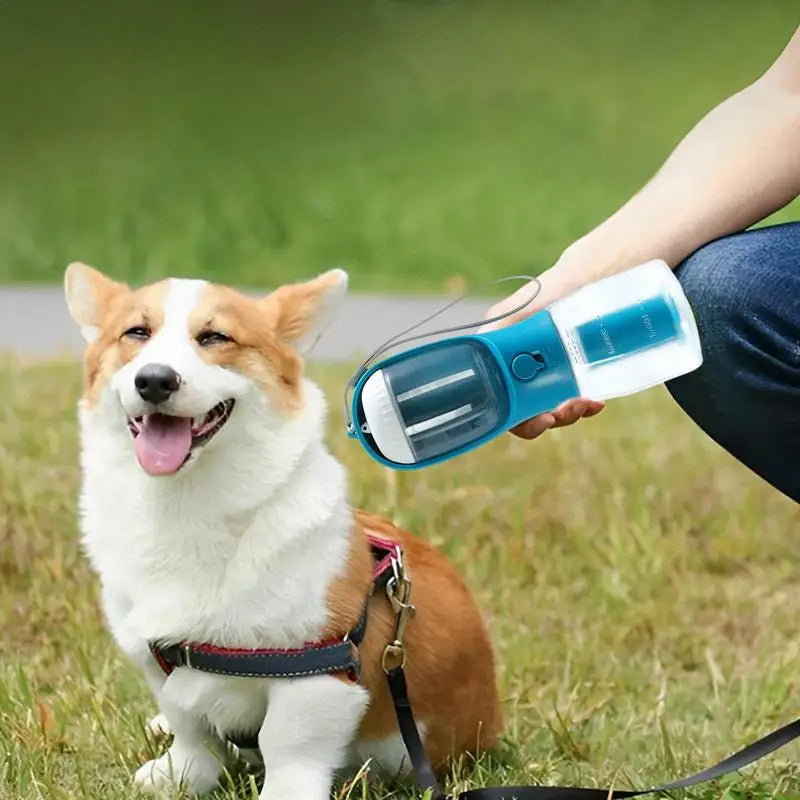 Portable 3-in-1 Dog Water Cup, Food, and Waste Bag Dispenser
