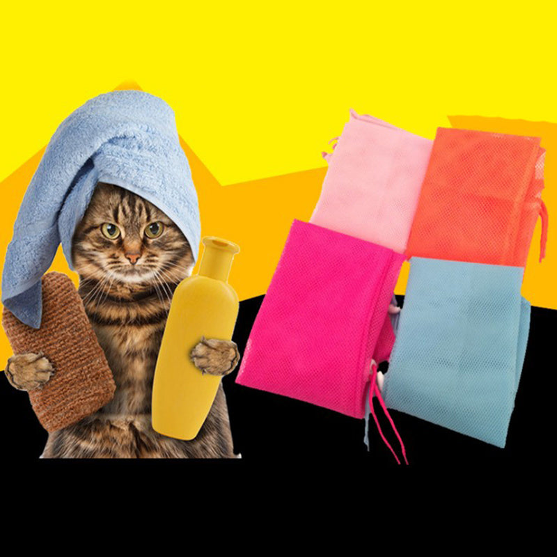 Adjustable Soft Cat Grooming Bag - Mesh Shower & Nail Trimming