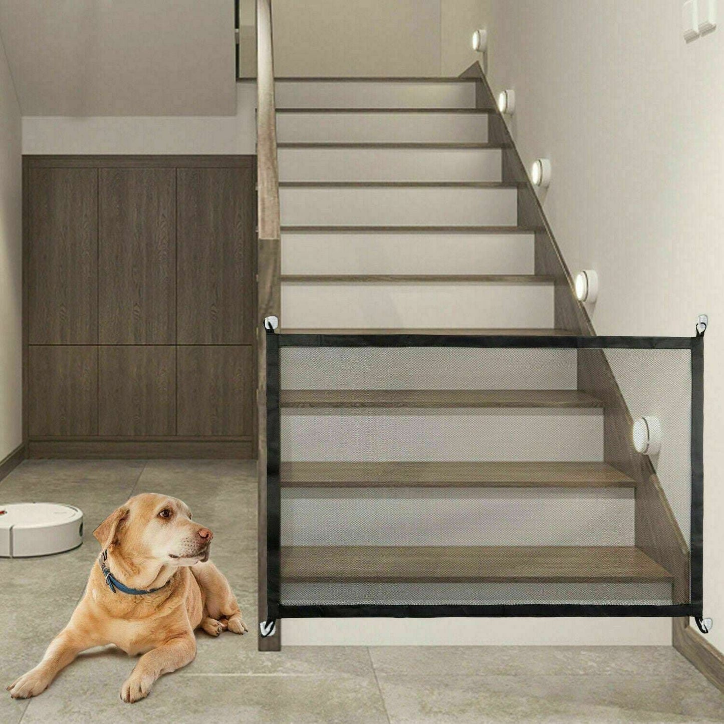 Portable Mesh Pet Safety Gate for Stairs & Doors