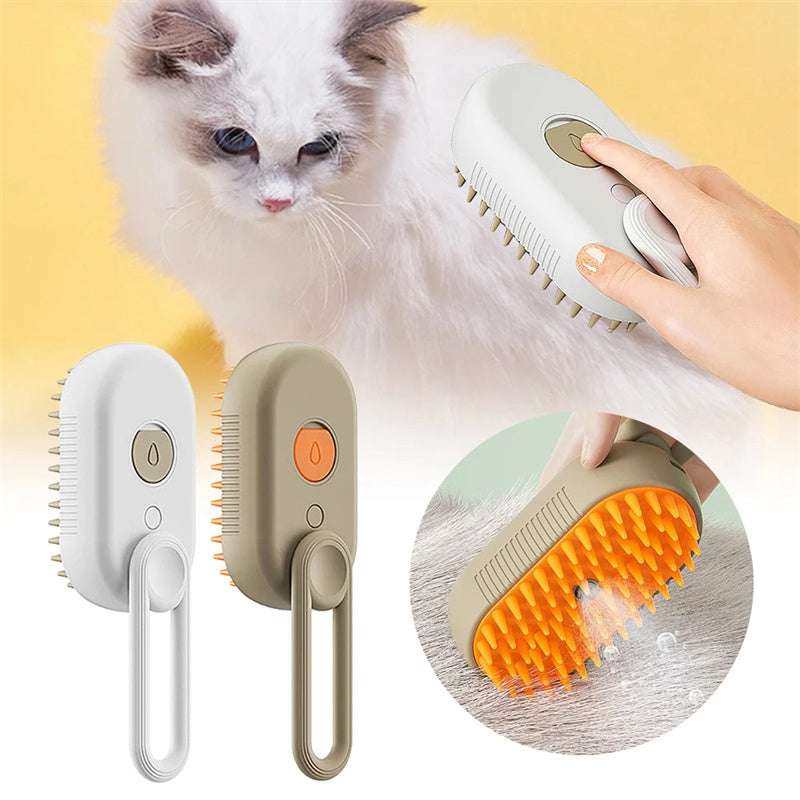 3-in-1 Electric Cat & Dog Steam Brush - Hair Removal
