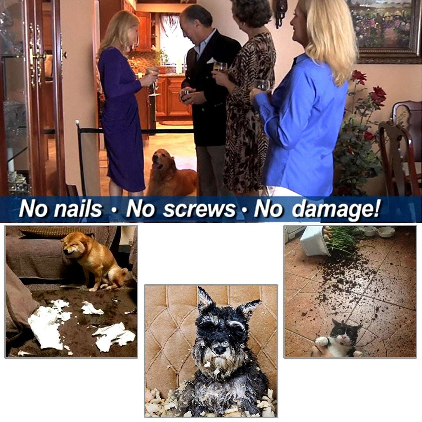 Portable Mesh Pet Safety Gate for Stairs & Doors