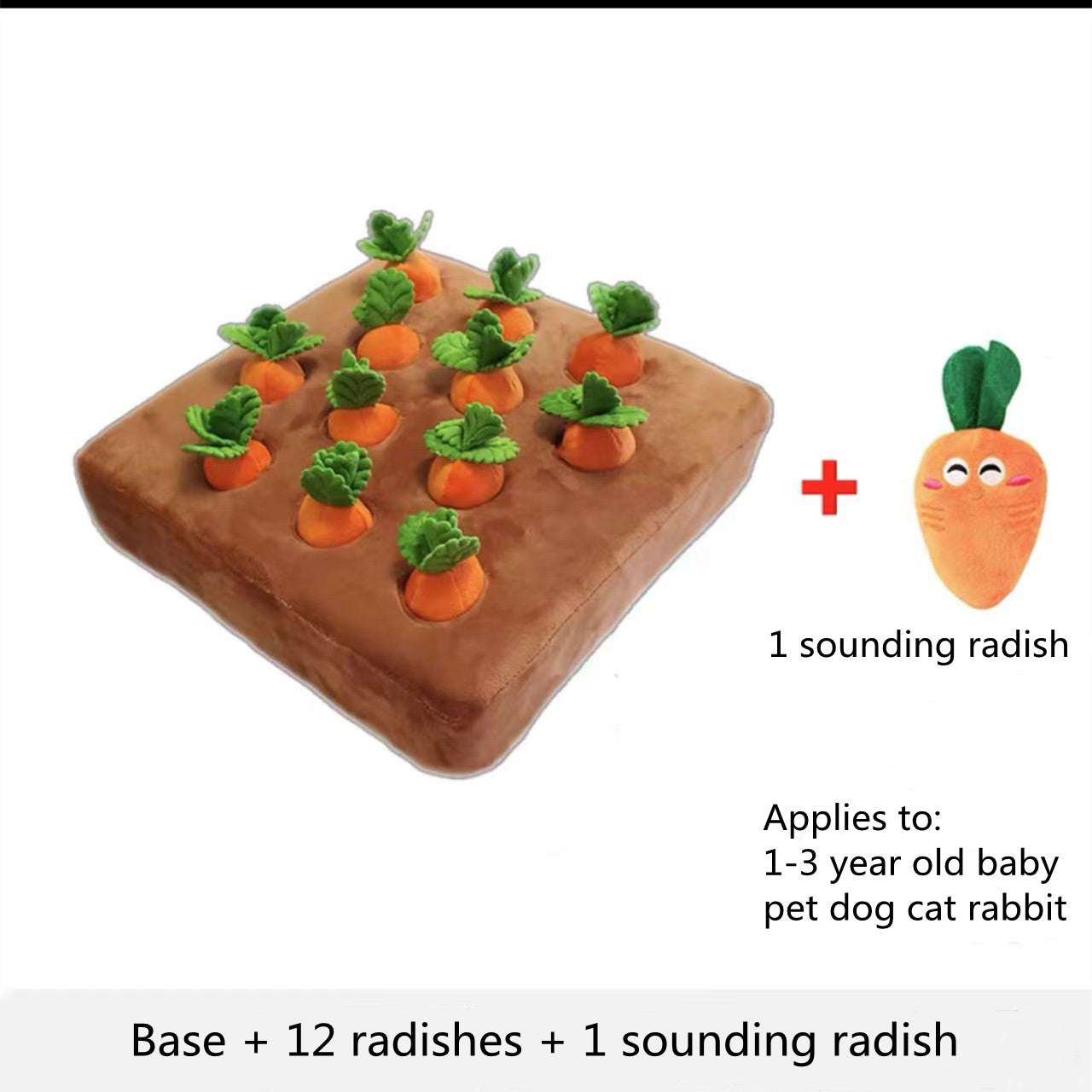 Carrot Plush Chew Toy for Dogs & Puppies