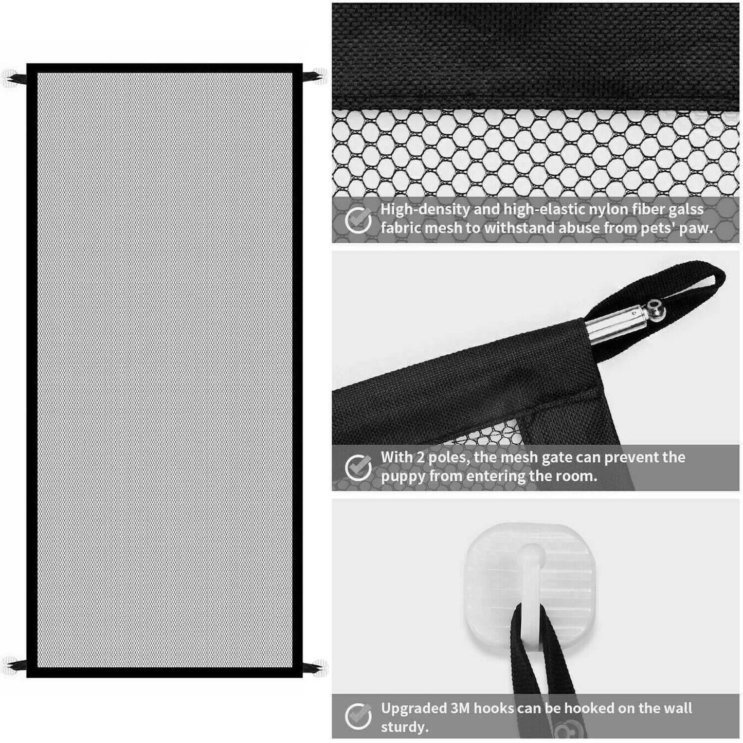 Portable Mesh Pet Safety Gate for Stairs & Doors