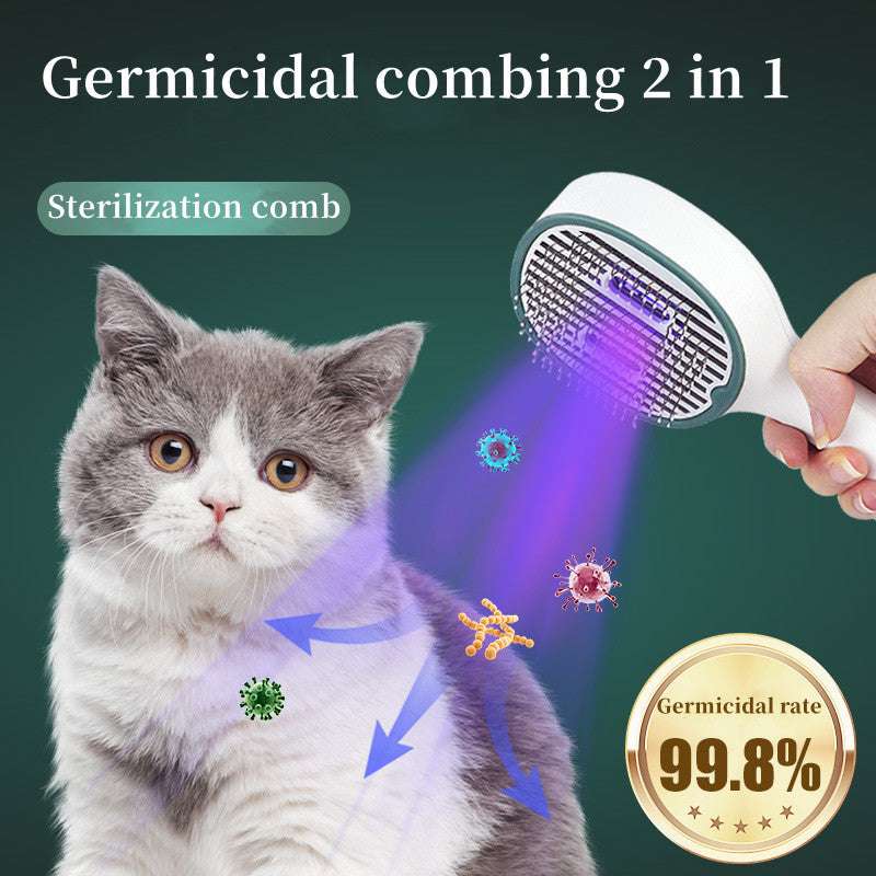 UVC Sterilization Cat & Dog Grooming Comb - Self-Cleaning Slicker Brush