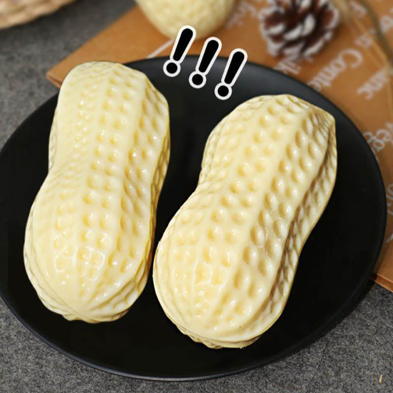 Squeaky Rubber Peanut Chew Toy for Pets