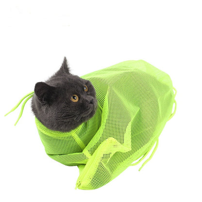 Adjustable Soft Cat Grooming Bag - Mesh Shower & Nail Trimming