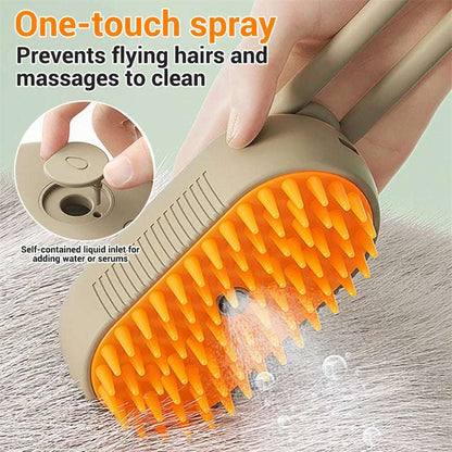 3-in-1 Electric Cat & Dog Steam Brush - Hair Removal