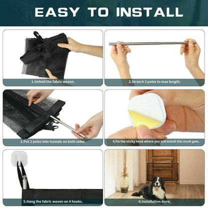 Portable Mesh Pet Safety Gate for Stairs & Doors